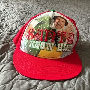 New NWT Elf the movie red baseball hat embroidered Santa I know him